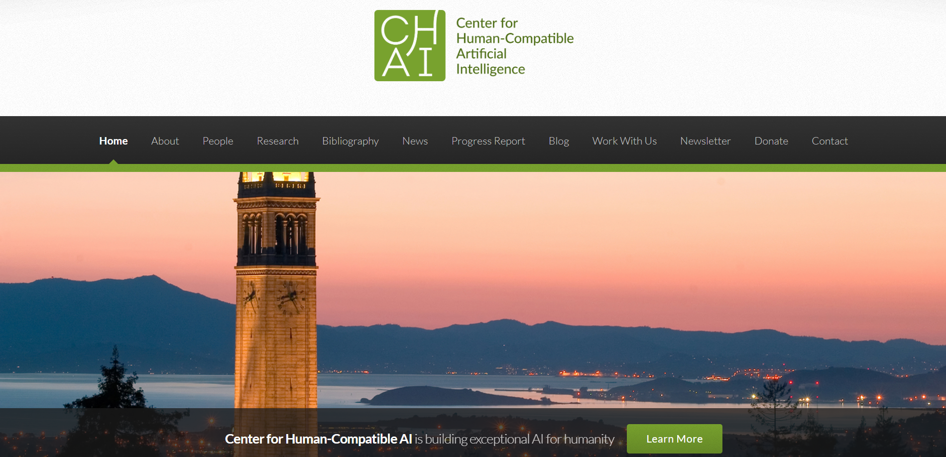 Center for Human-Compatible Artificial Intelligence 홈페이지 캡처화면